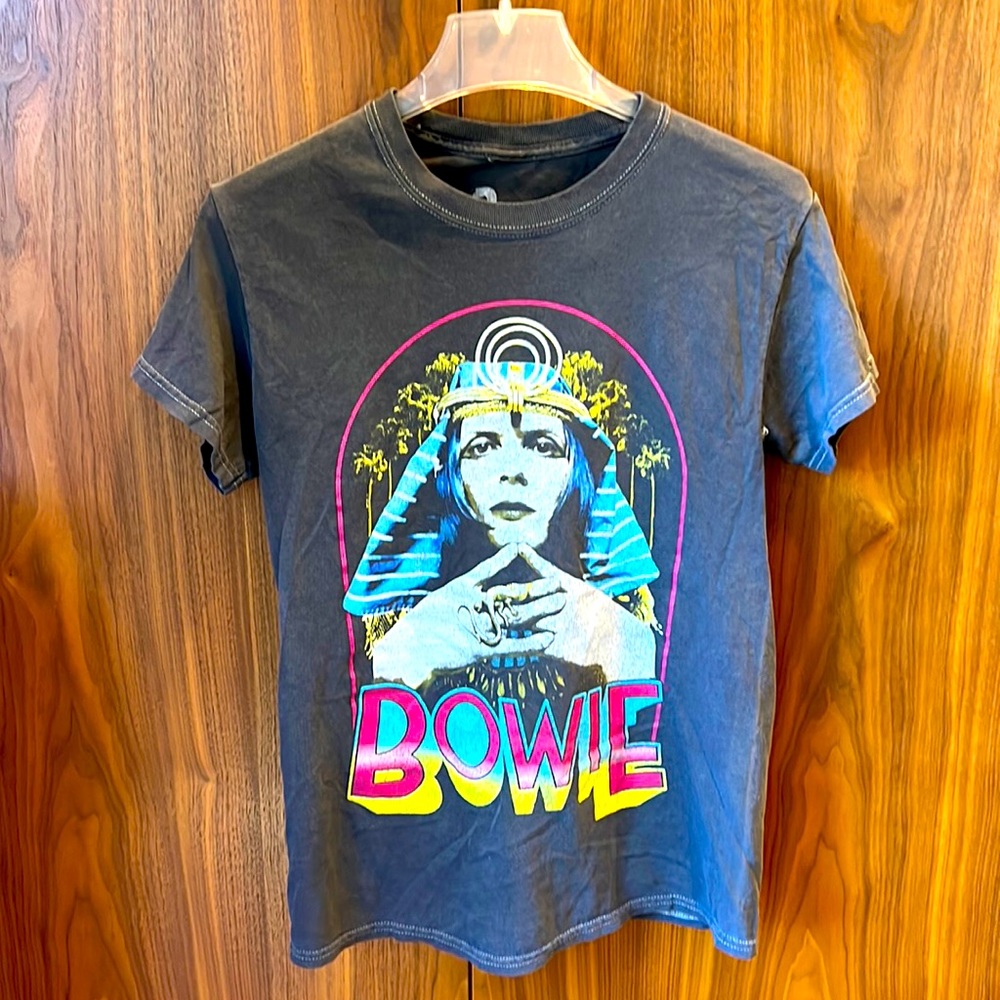 Cotton Mens small, Grey David Bowie T-Shirt.